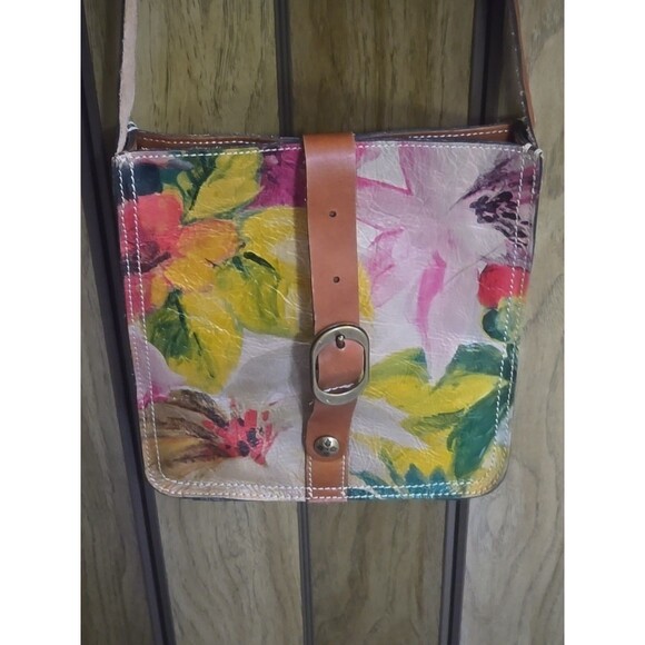 PATRICIA NASH Venezia Pouch Painted Floral Leather Crossbody Bag Handbag Purse - Picture 1 of 13